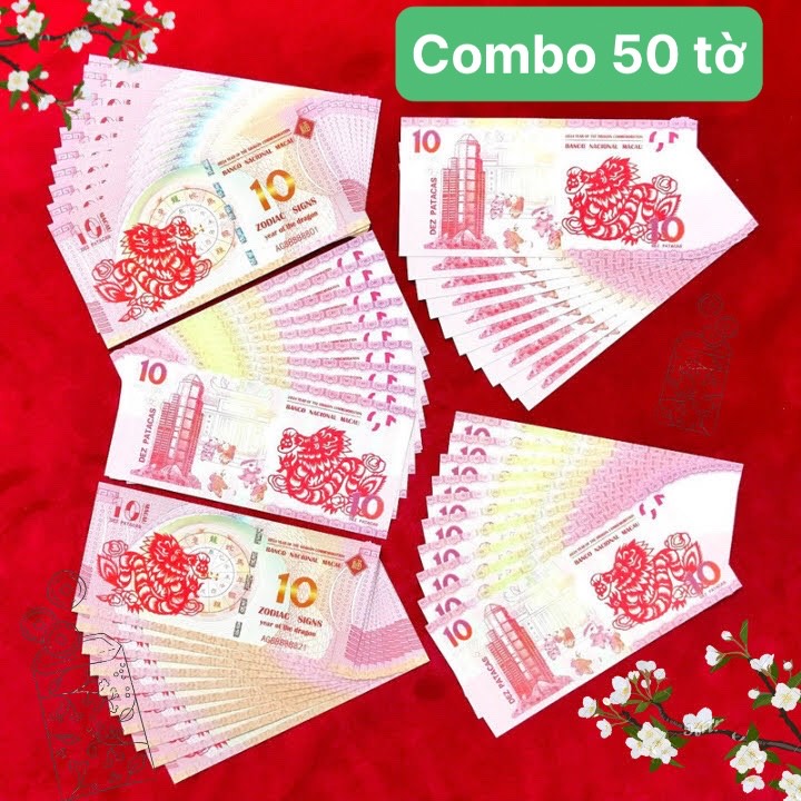 Combo 50 Tờ Lì Xì 10 Đô Macao Hình Con Rồng 2024 - SP005950