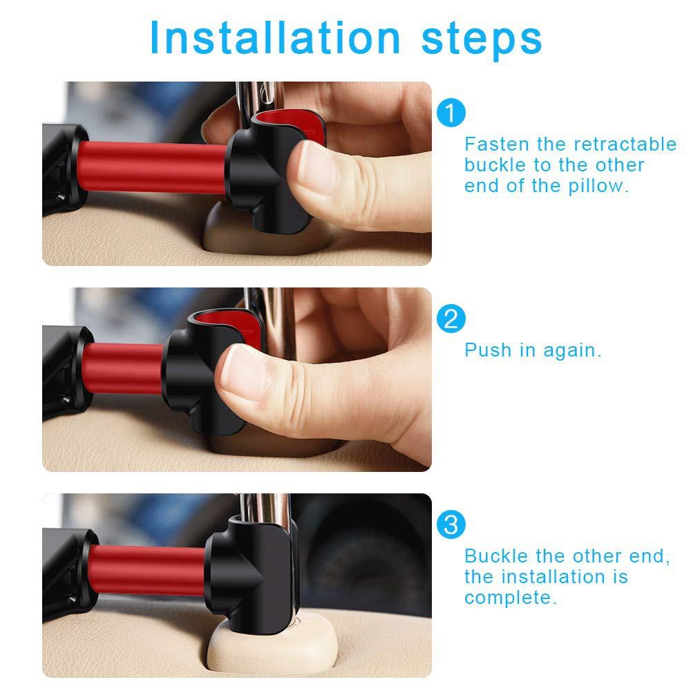 Car Ipad and Phone Holder Extendable Car Back Seat Tablet Phone Holder Car Mobile Phone car back seat mount stand Adjustable Headrest Backseat Holder Clip Car Seat Car Back Seat Holder