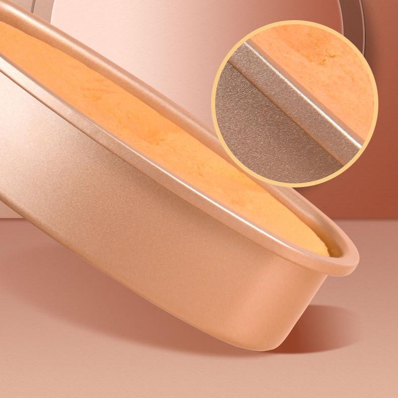 Khuôn Nhôm Hình Oval Chống Dính Cao Cấp Màu Vàng Đồng Cao Cấp 21x10x5 cm