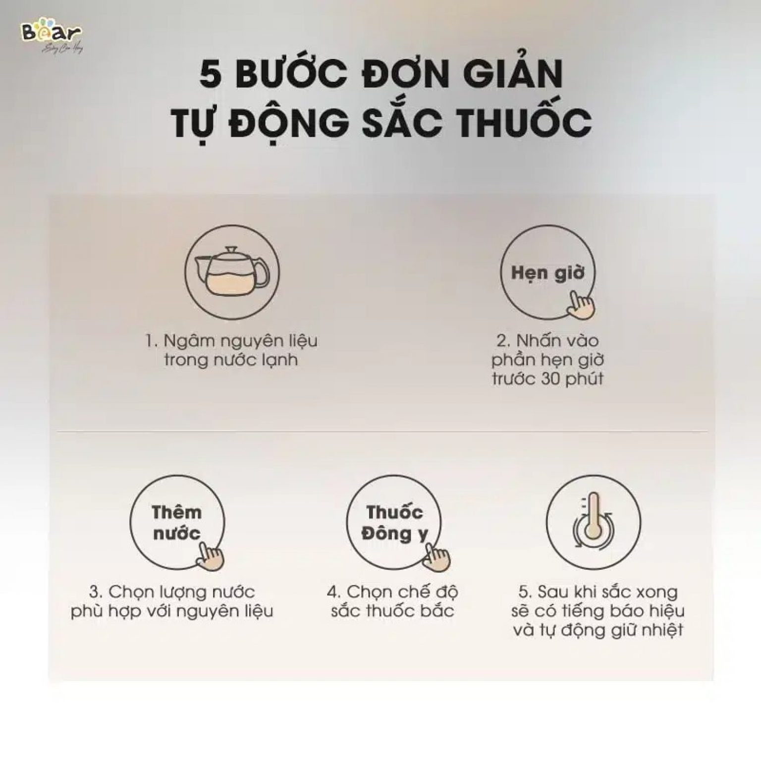 Bình Pha Trà, Ấm Sắc Thuốc BEAR SB-AST35 Dung Tích 3.5 Lít Công Suất 500 W - Hàng Chính Hãng