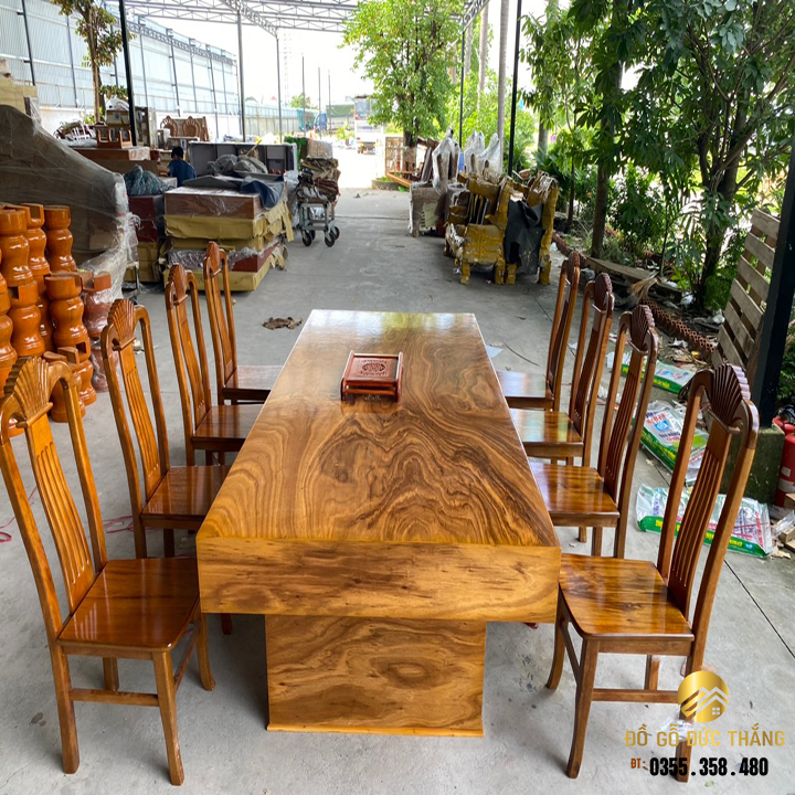 Bàn 10 ghế gỗ cẩm vàng nam phi