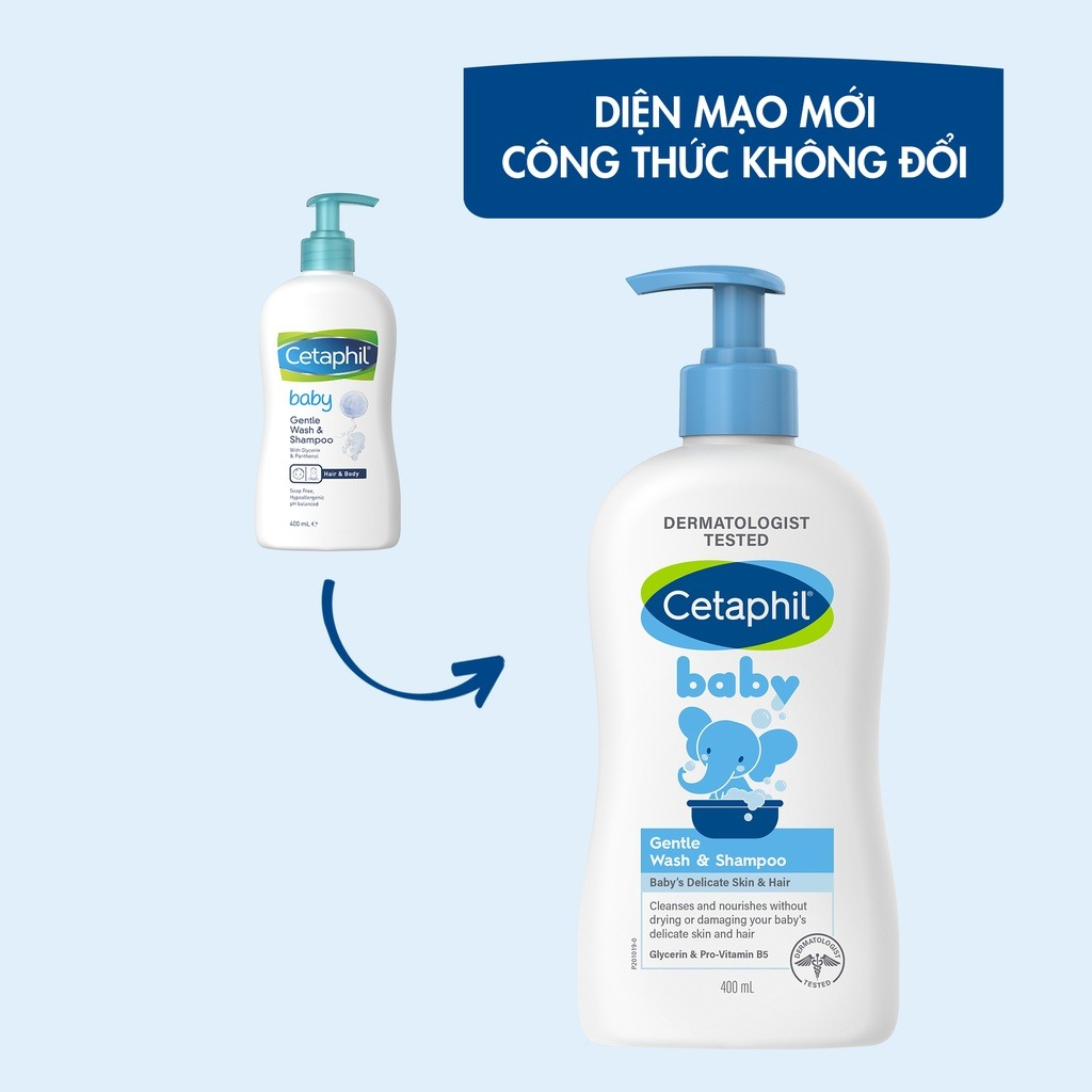 Sữa tắm gội toàn thân Cetaphil Baby Gentle Wash & Shampoo 2 in 1 400ml