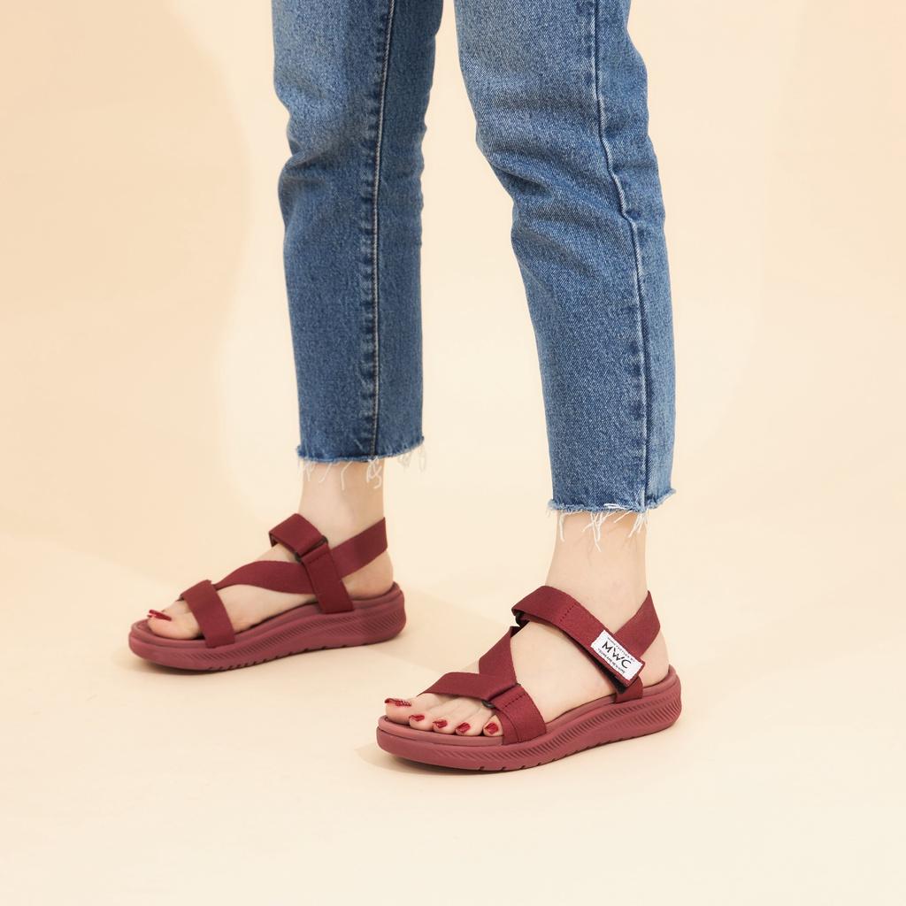 Giày MWC 2912 - Giày Sandal Đế Bằng, Giày Sandal Quai Chéo Vải Dù Đế Bằng Cá Tính