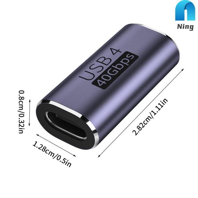 Đầu Chuyển Đổi Ning Type-C 4.0 Cổng C Female Sang C 40gbps Pd100w Sạc Nhanh Dành Cho Thunderbolt 4 Notebook