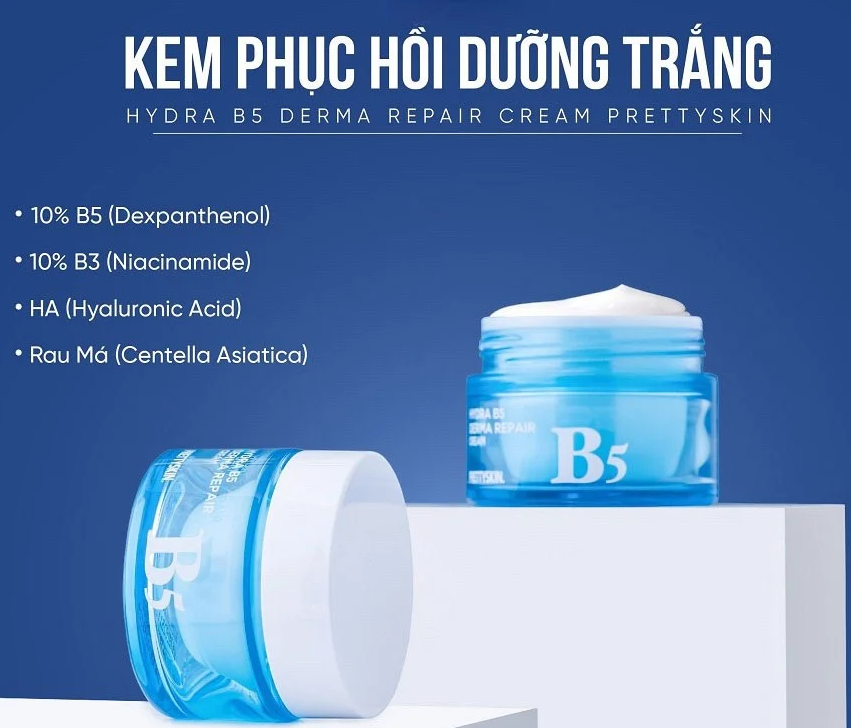 Kem Dưỡng Cấp Ẩm Trắng Da Prettyskin Hydra B5 Derma Repair Cream