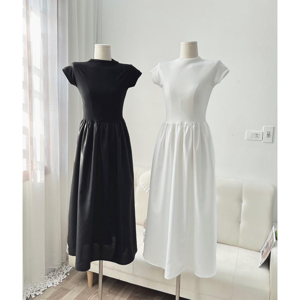 Đầm chữ A cổ lọ tay ngắn - Lovadova 23D03C009