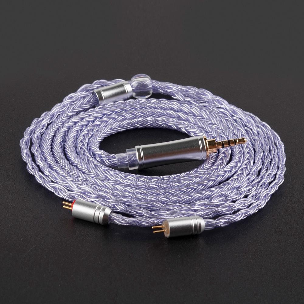 Kinboofi 16 Core High Purity Silver Plated Cable With MMCX/2PIN/QDC Connector KZ ZS10 Pro AS10 AS16 AS12 ZSN PRO