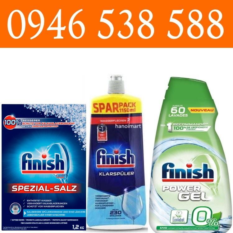 Combo Nước rửa chén Hữu cơ cho máy 900ml + Muối rửa chén Finish 1.2kg + Nước làm bóng finish 1150ml