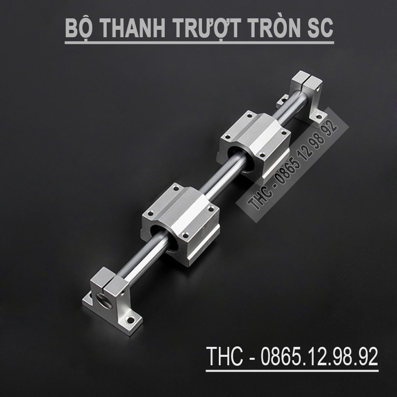 Bộ thanh ray trượt tròn phi 20mm (1 thanh SC20 dài 1 mét + 2 bi trượt SCS20UU + 2 gối đỡ SK20)