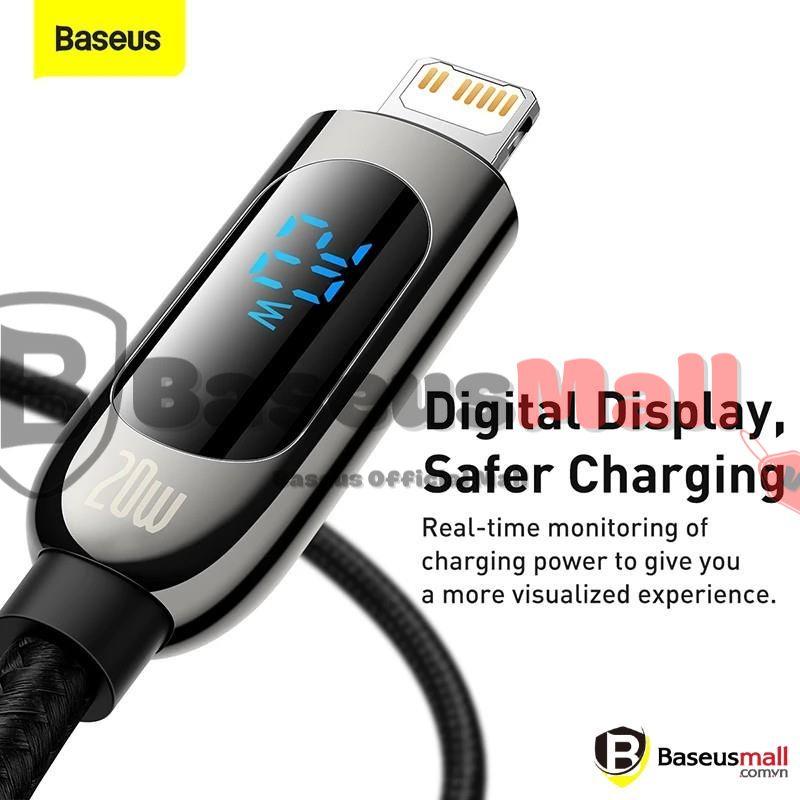 Baseus -BaseusMall VN Cáp sạc nhanh màn hình LED Baseus Display Fasst Data Cable Type C to L 20W (Hàng chính hãng