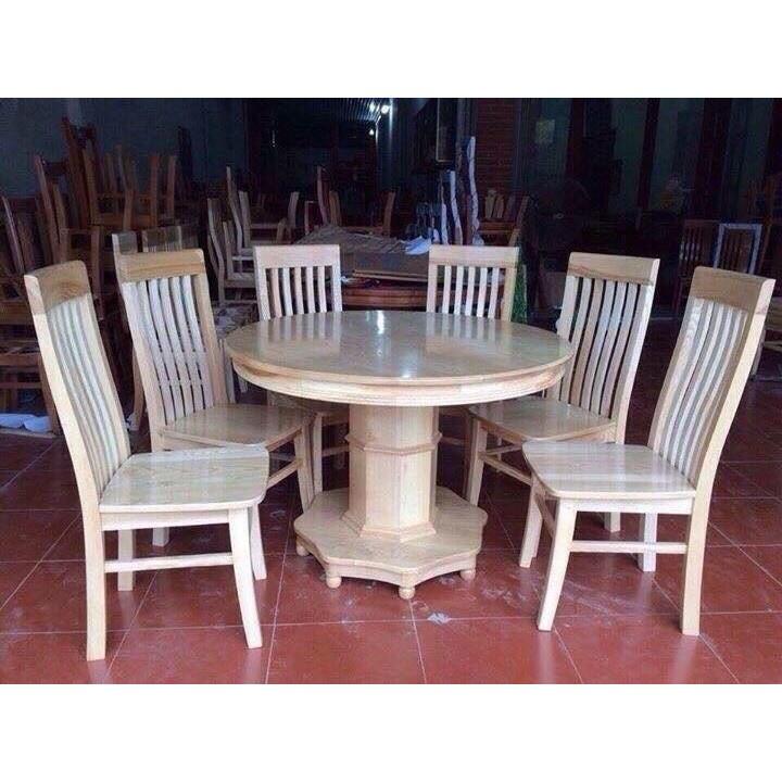 Bộ bàn ghế ăn tròn gỗ Sồi Nga