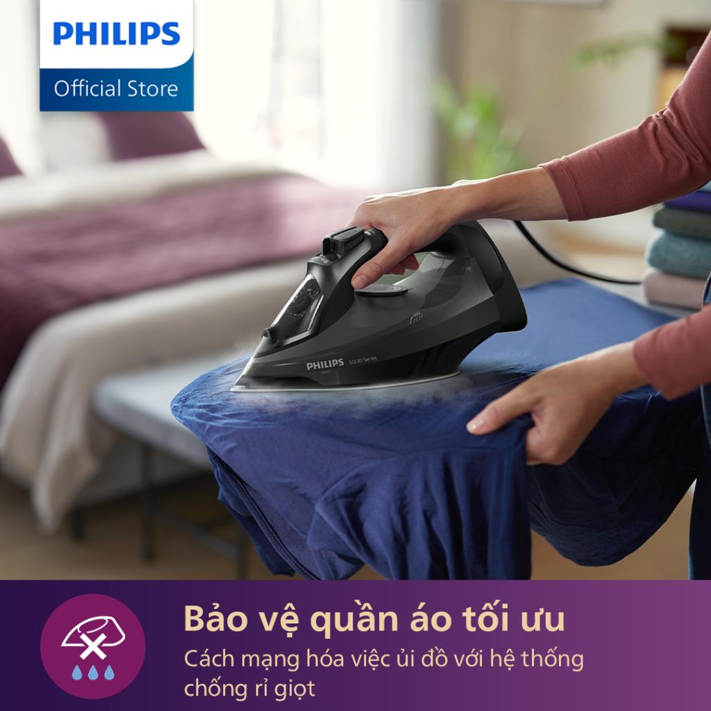 Bàn Ủi Hơi Nước Philips DST5040/80, Công suất 2600W - Hơi Tăng cường 200g/phút, Mặt đế Steamglide Plus, Hàng Chính Hãng
