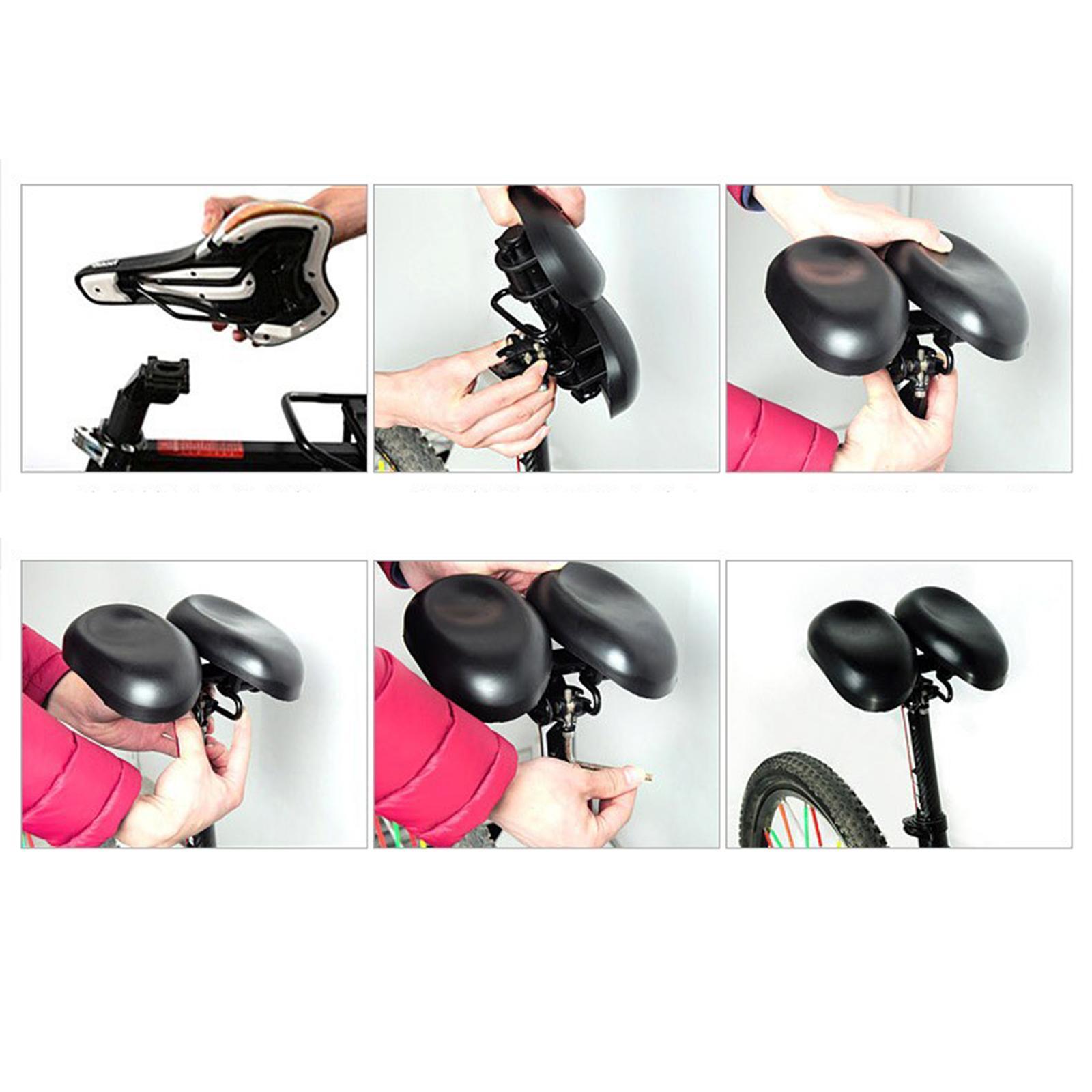 Dual Pad  Bike  Cushion Wide  Comfort Saddle Seat Pad