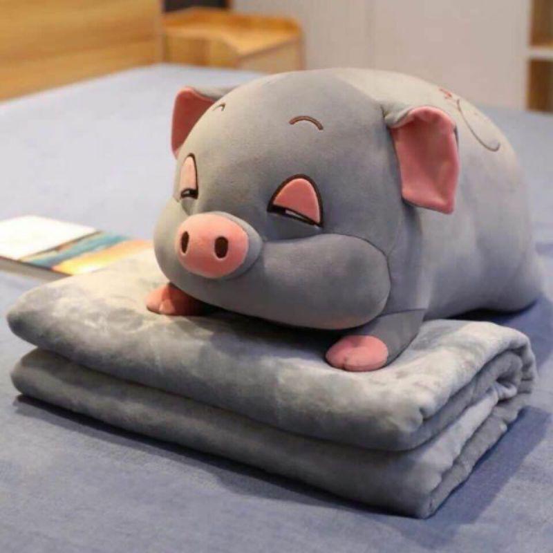 Gấu bông_ heo bông béo ú kèm chăn siêu đáng yêu cute giá rẻ