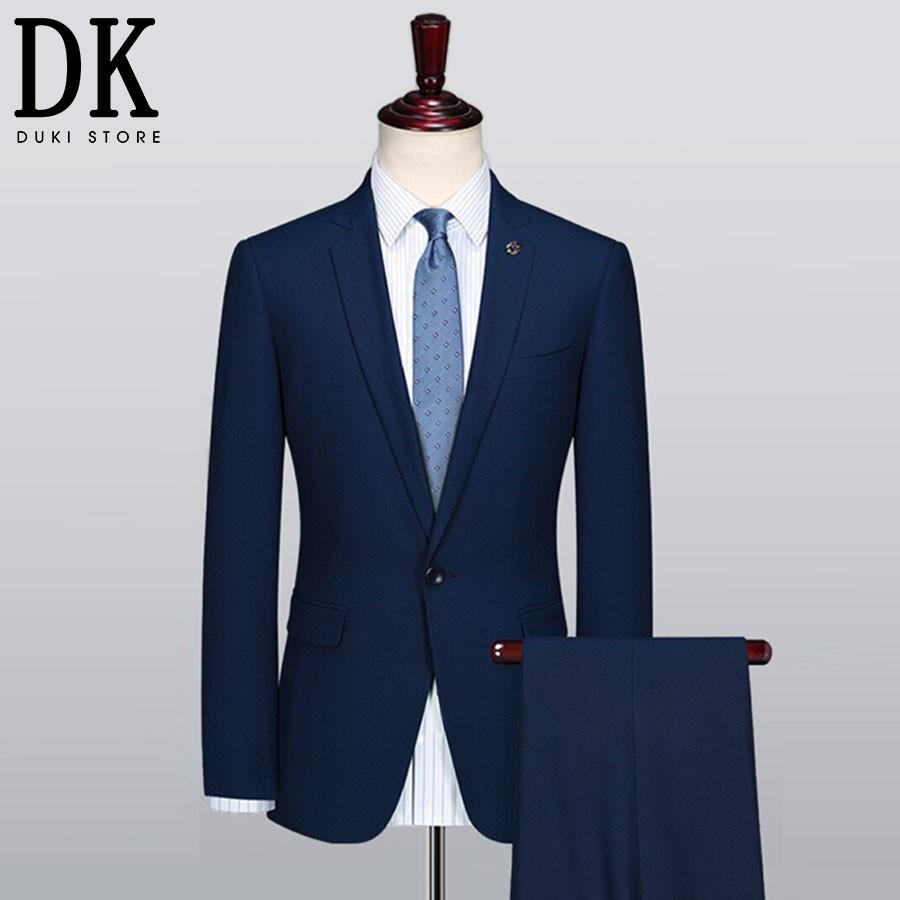 Hàng cao cấp | Bộ vest nam màu xanh navy - DUKI STORE