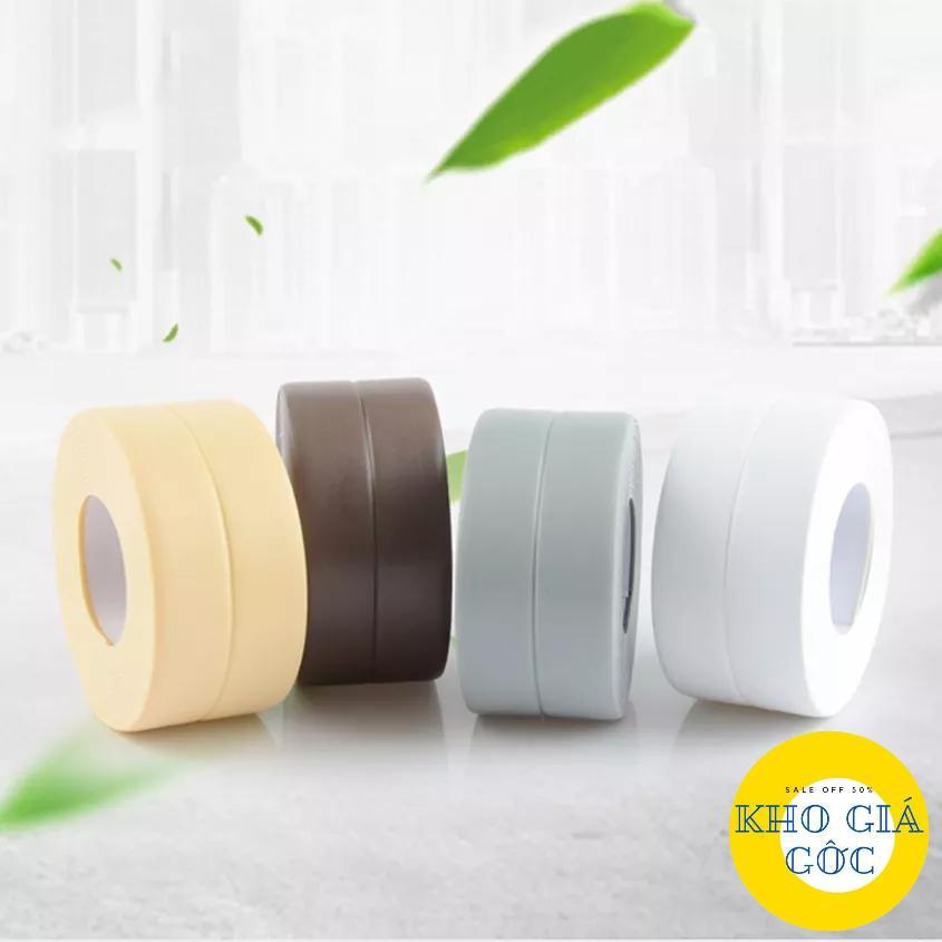 Băng Keo PVC Dán Viền Bếp Chống Dầu Mỡ Băng Dính, Dán Mép Tường Chống Ẩm Mốc BẢN NHỎ MÀU TRƠN 2CM