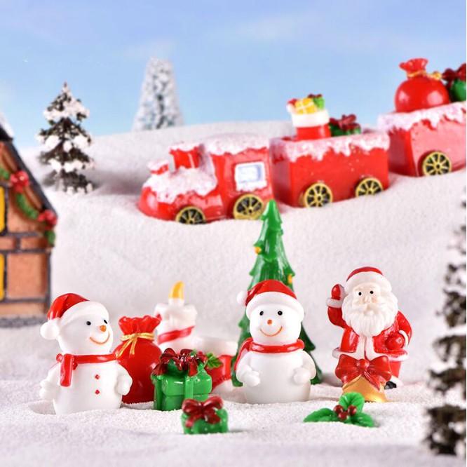 KHO-HN * Mô hình ông già Noel, người tuyết, gói quà Giáng sinh cho các bạn trang trí tiểu cảnh, móc chìa khóa, DIY