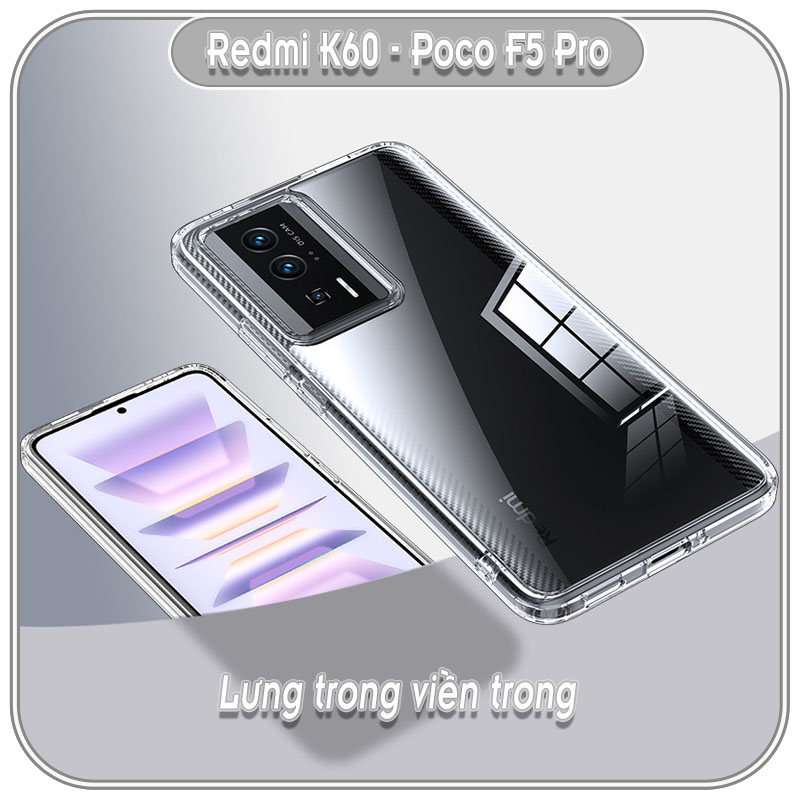 Ốp chống sốc wlons cho Redmi K60-60 Pro-60E - Poco F5 Pro, lưng PC không ố vàng - Hàng Nhập Khẩu