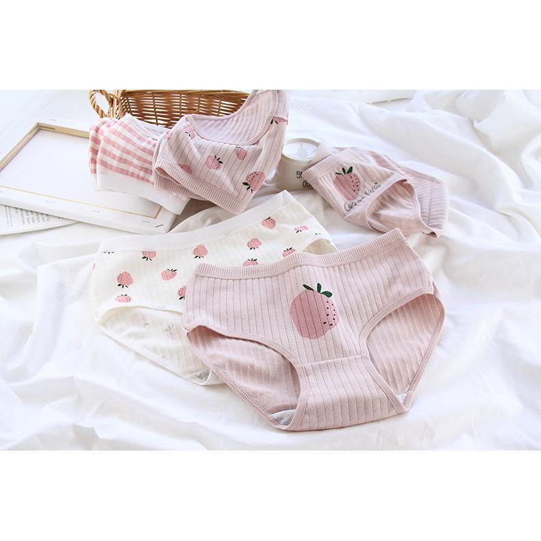 Quần Lót Nữ Cotton Kháng Khuẩn Hình Dâu Tây Ngọt Ngào Hàng Loại Đẹp.