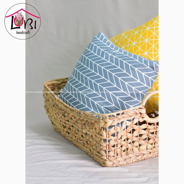 - Khay đựng đồ lục bình hình chữ nhật võng miệng - đan hoa thị sang trọng