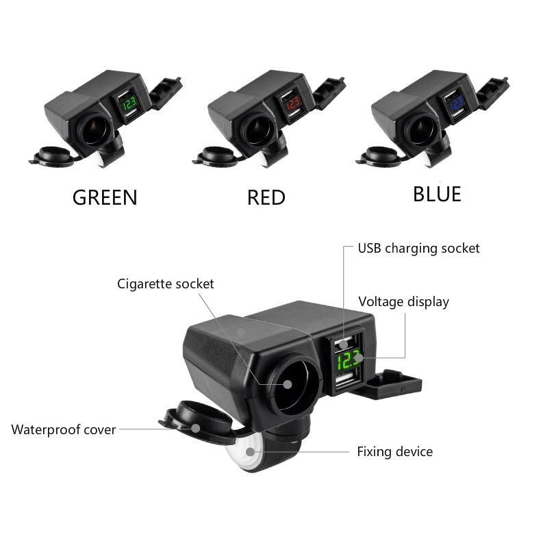 Bộ sạc xe máy thông minh 2 cổng USB chống nước