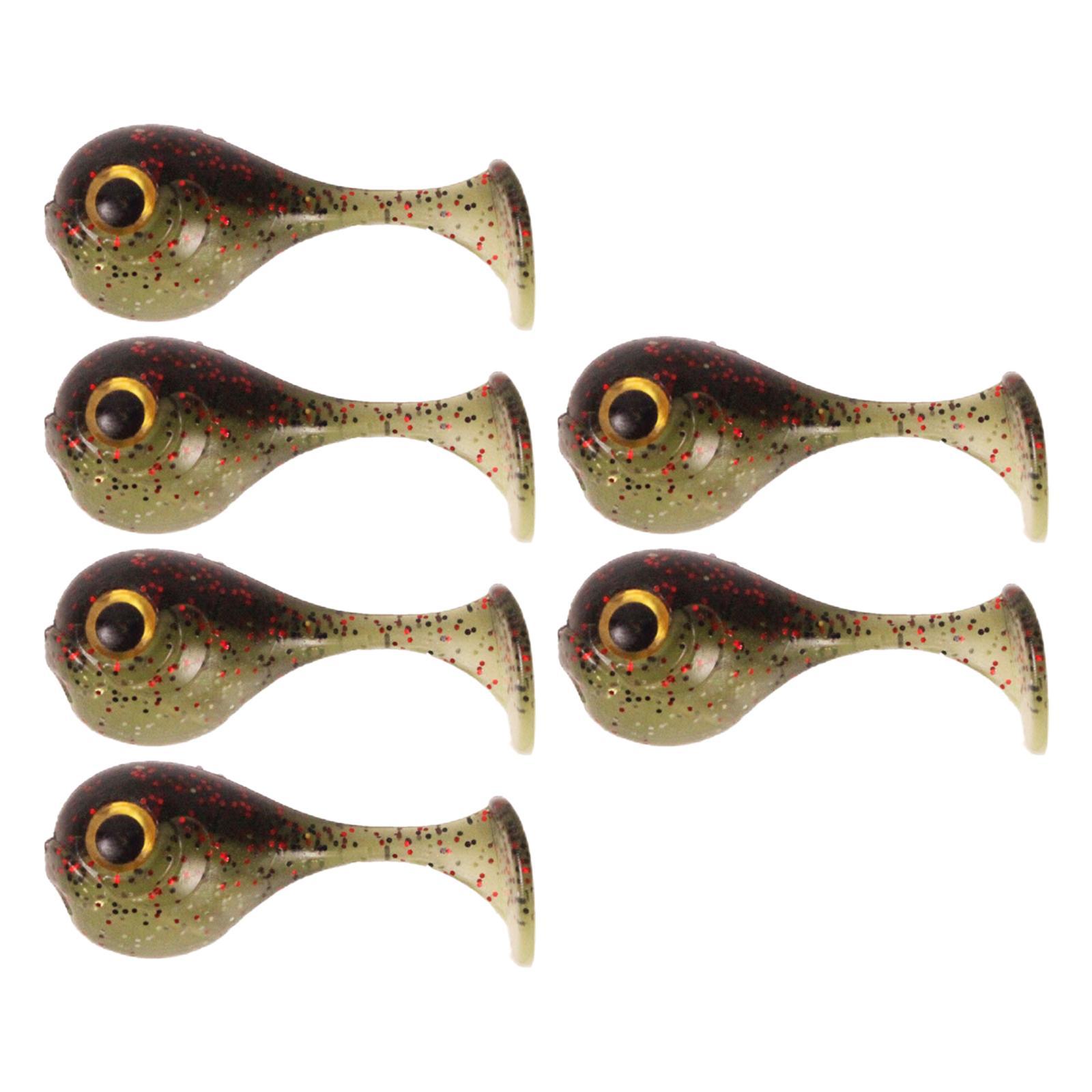 Bionic Fishing Lures T-Tail Bait Crankbait 6 Pieces for Sea Fishing Fishing Tackle