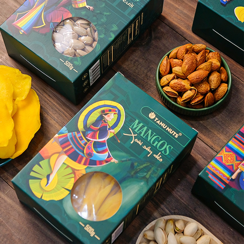 Set quà tặng PREMIUM hạt dinh dưỡng, trái cây sấy, quà tết các loại hạt TANU NUTS sang trọng