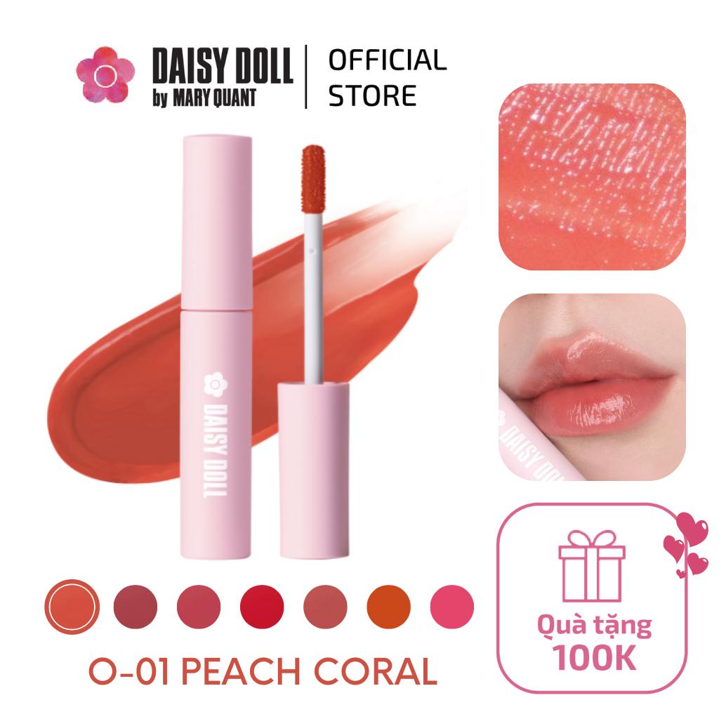 Son Tint Dạng Kem Bóng Daisy Doll By Mary Quant Nhật Bản Cho Đôi Môi Mọng Nước, Căng Mướt O-01 Peach Coral 5g