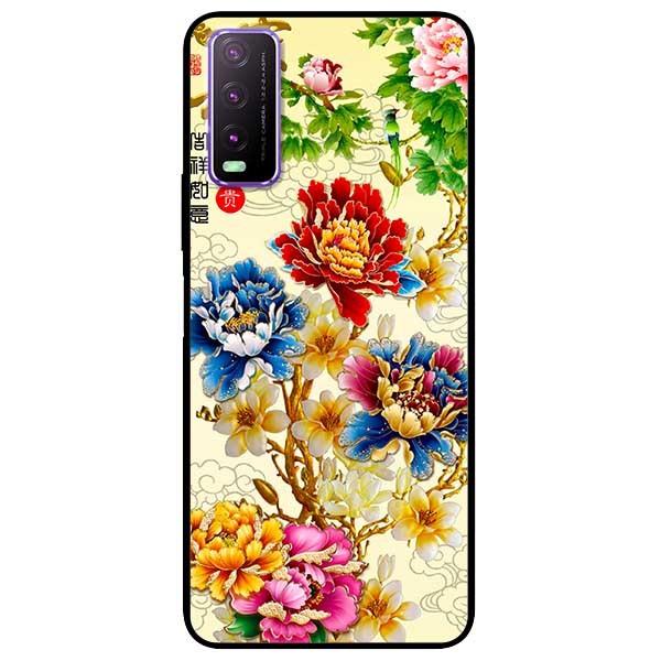 Ốp lưng dành cho Vivo Y20 - Y20s - Y12s mẫu Mẫu Đơn Vàng Xanh