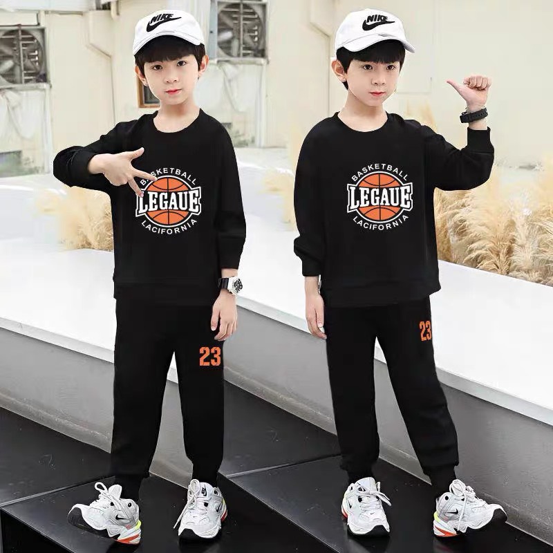 Bộ quần áo nỉ thu đông, Set đồ bộ "LEGAUE" 14-45kg cho bé trai 4-15 tuổi. Năng động, thoải mái. B45
