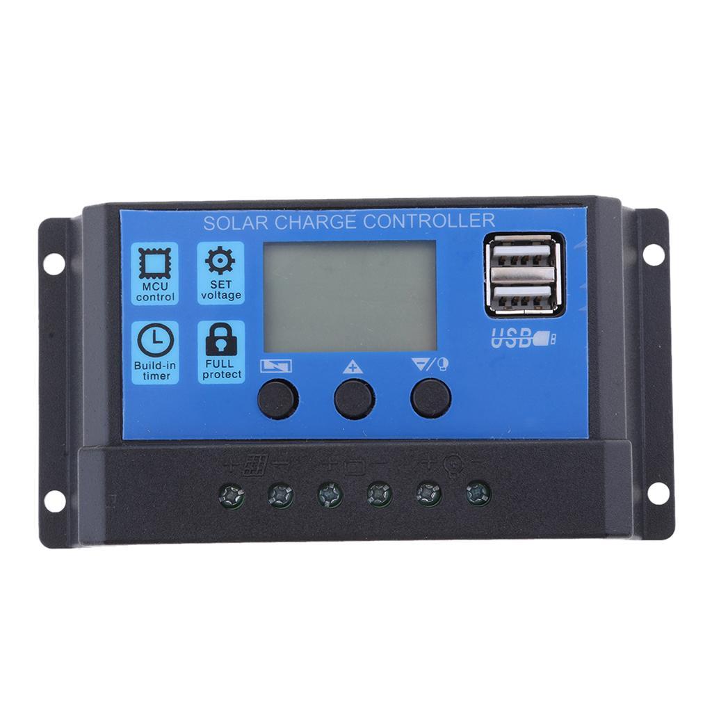10A 12V/24V Solar Panel Charger Controller Solar Power USB Recharge
