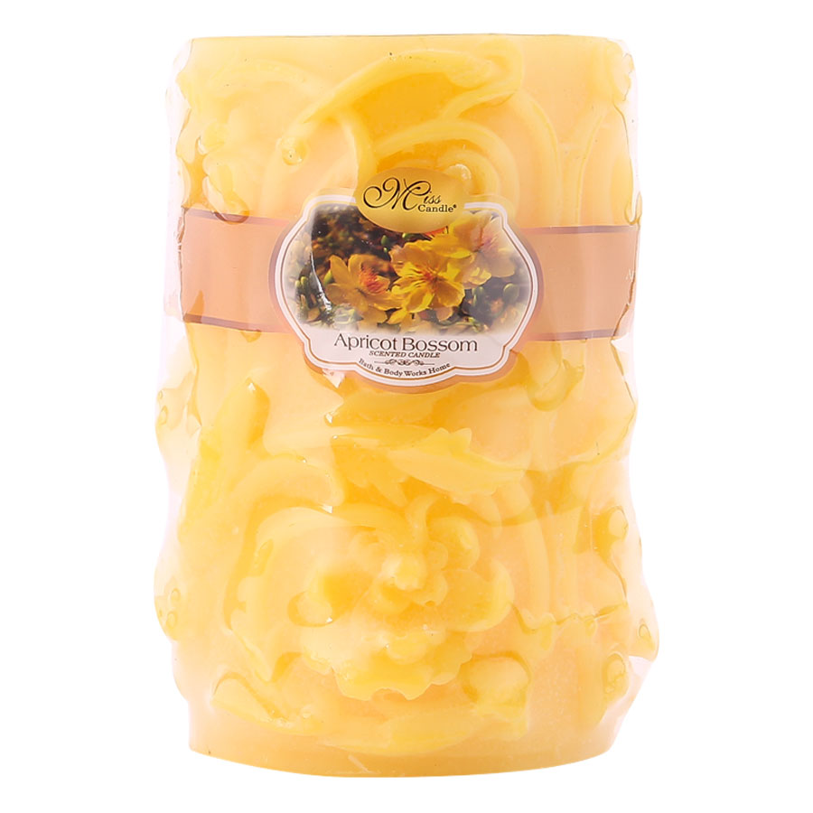 Nến Thơm Decor Hoa Lan Apricot Bossom Miss Candle Ftramart D10H15 (10 x 15 cm)