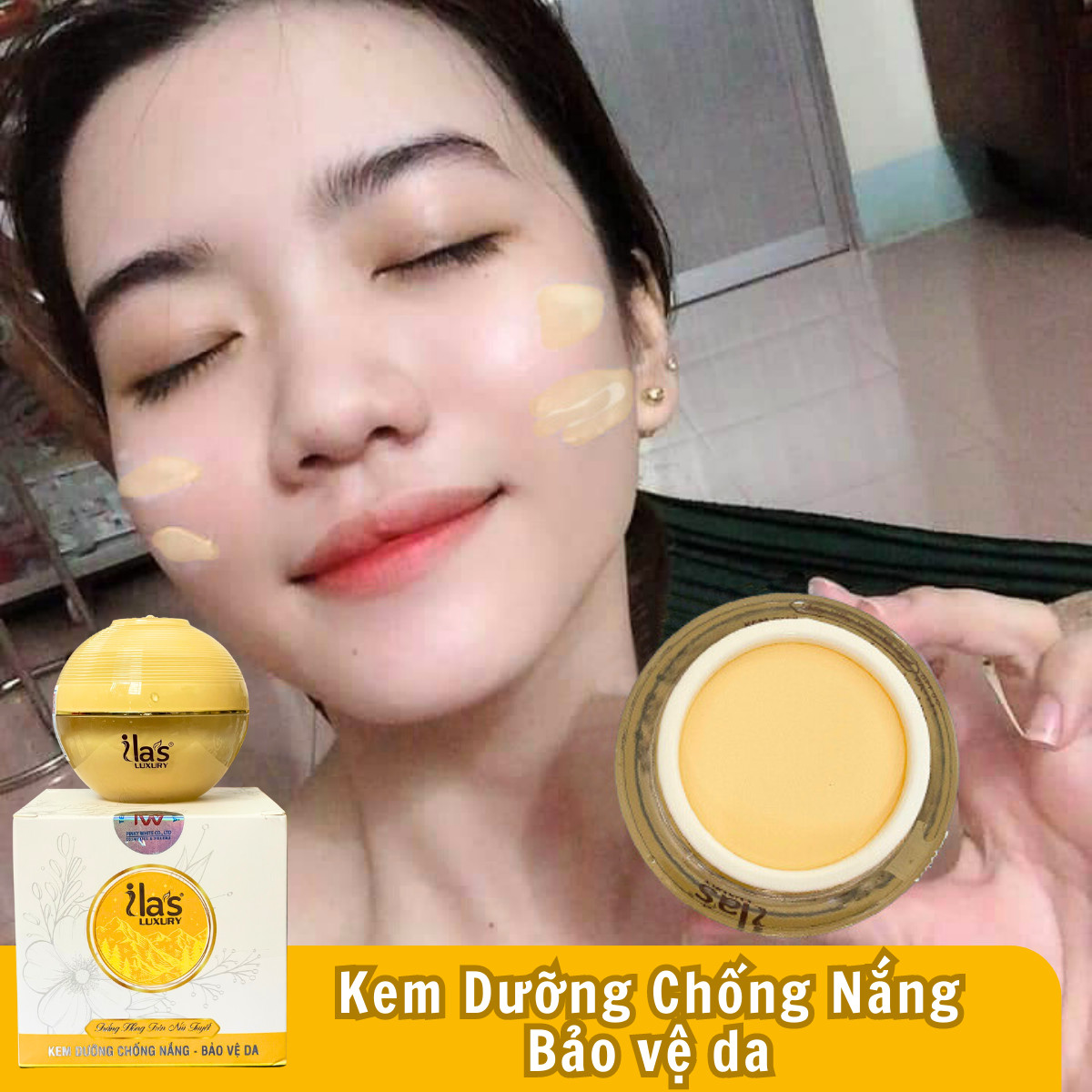 KEM CHỐNG NẮNG - DƯỠNG TRẮNG – BẢO VỆ DA CHỈ SỐ CHỐNG NẮNG SPF 50+/PA++++ ILA'S LUXURY CHÍNH HÃNG 16G