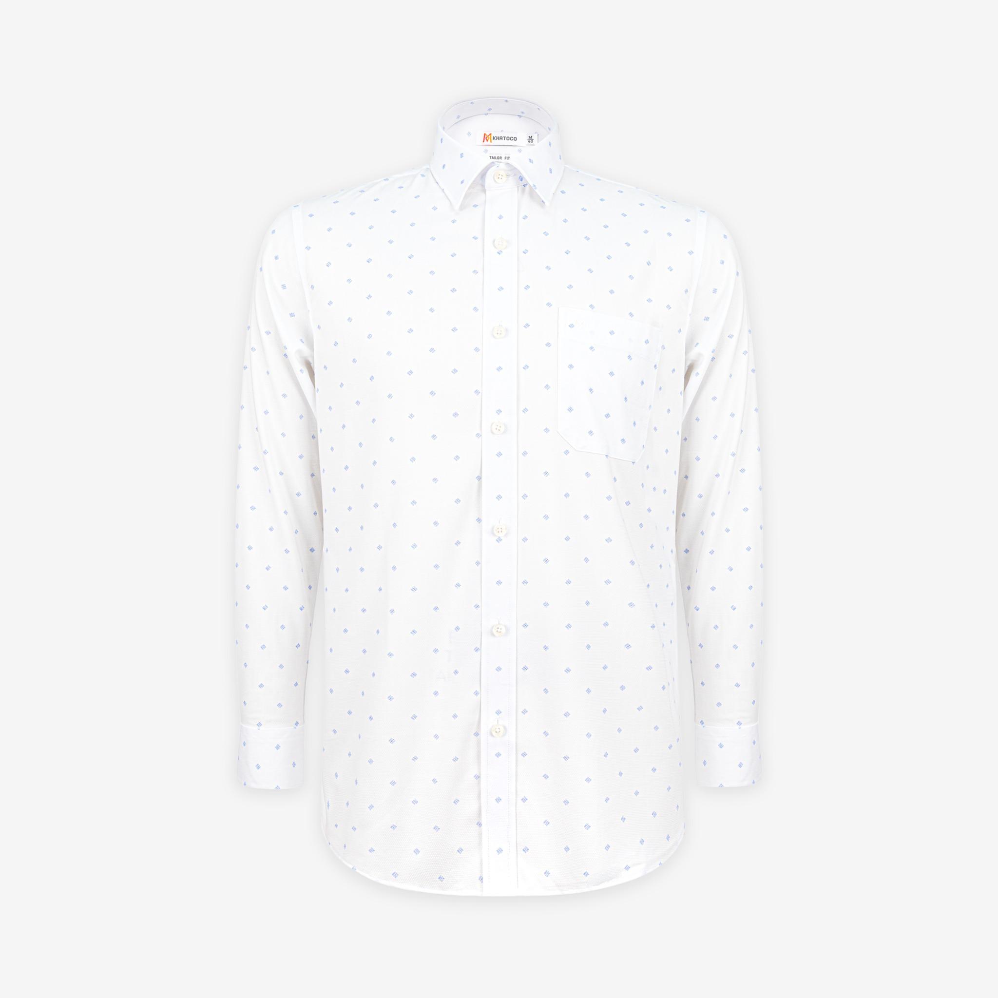 Áo sơ mi nam KHATOCO Tailor Fit dài tay A1MD538T1-CNIN786-2707-D