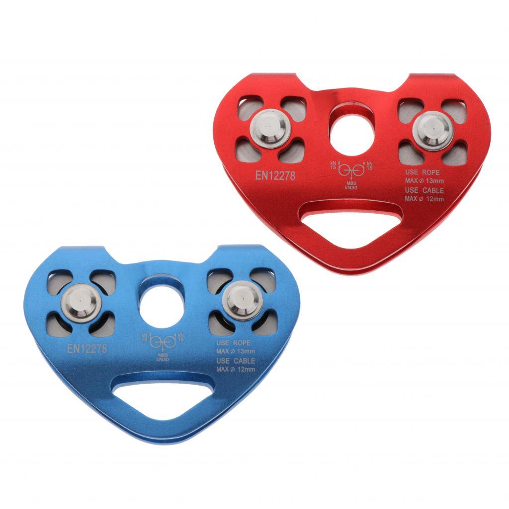 Tandem  Dual Pulley 30KN Climbing Mountaineering Buckle Carabiner Hook