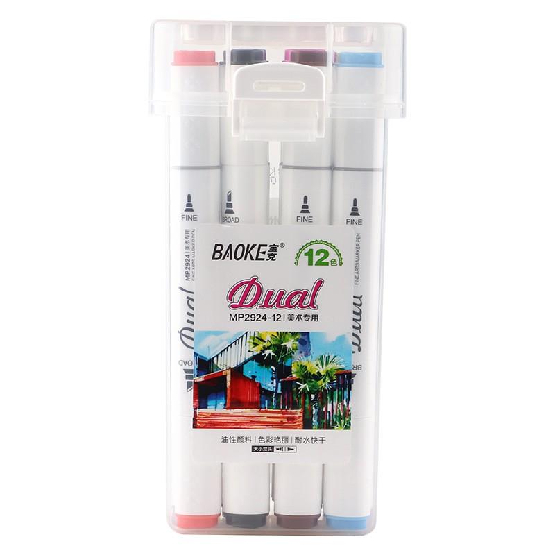 Bút MARKER BAOKE Nhiều Màu 2 Đầu -BAOKE/MP2924