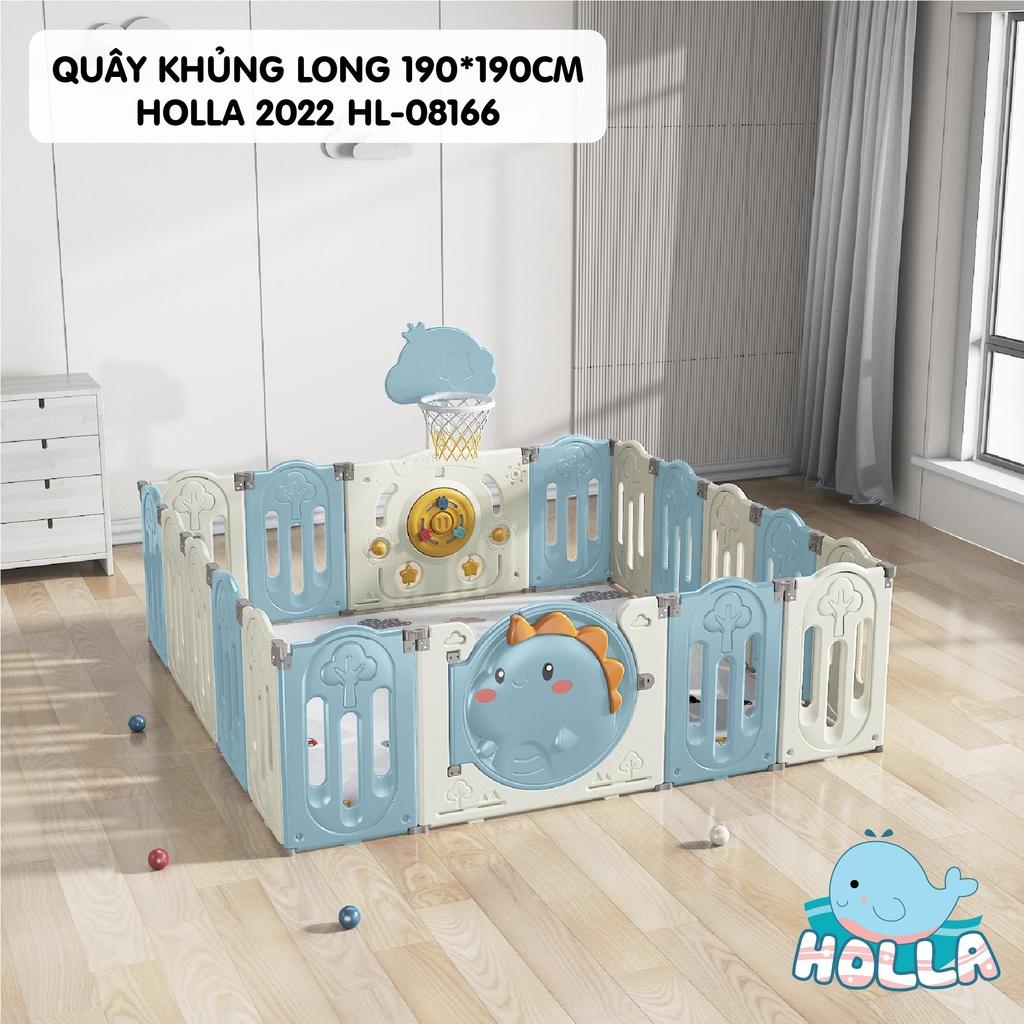 Bộ Quây Cũi Nhựa Trơn Kèm Đồ Chơi Holla Khủng Long HL-08166 cho bé size 190*190cm - Tặng kèm thảm và bóng mẫu 2023