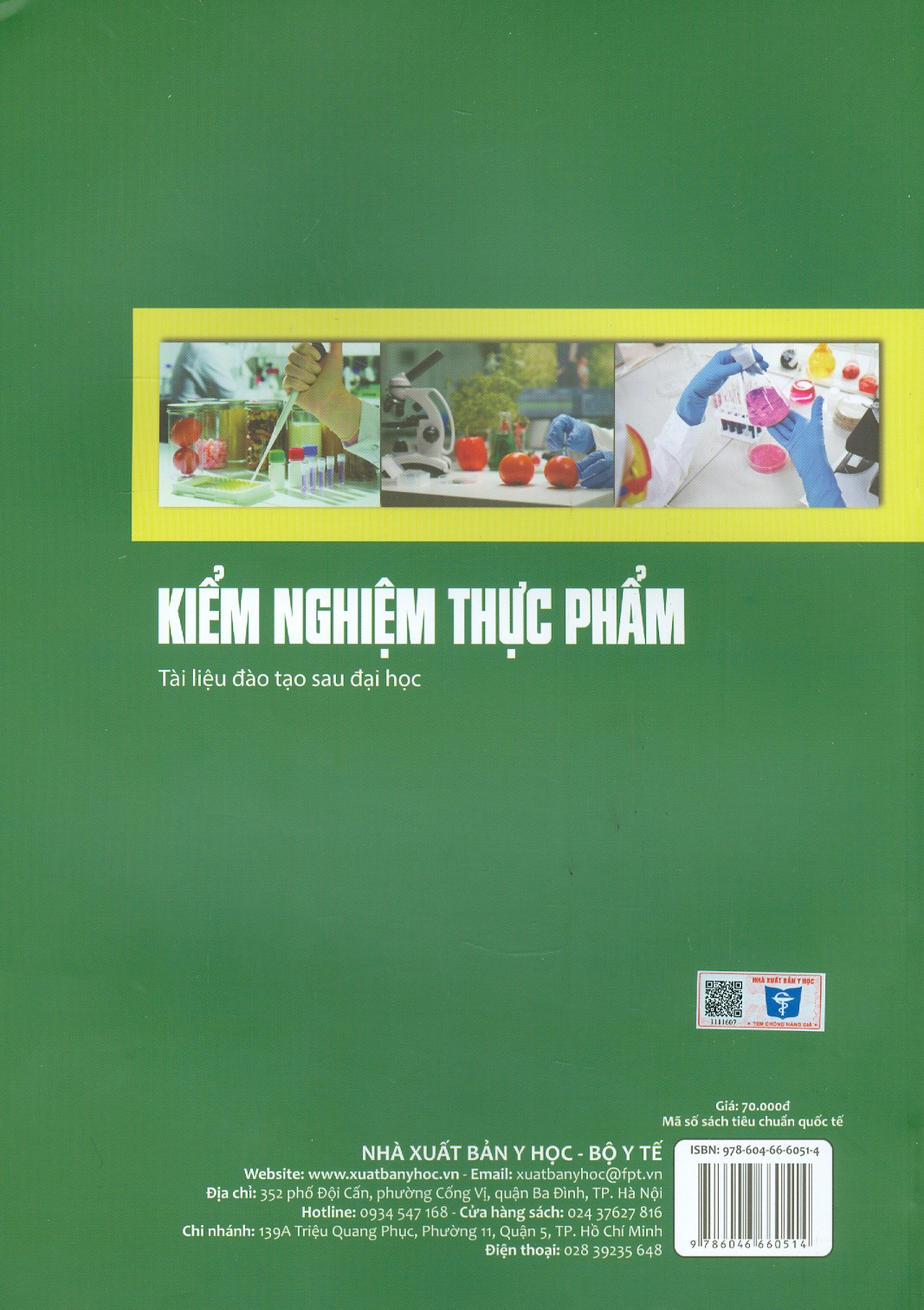 Kiểm Nghiệm Thực Phẩm (Tài liệu đào tạo sau đại học) (Xuất bản lần thứ hai có sửa chữa)