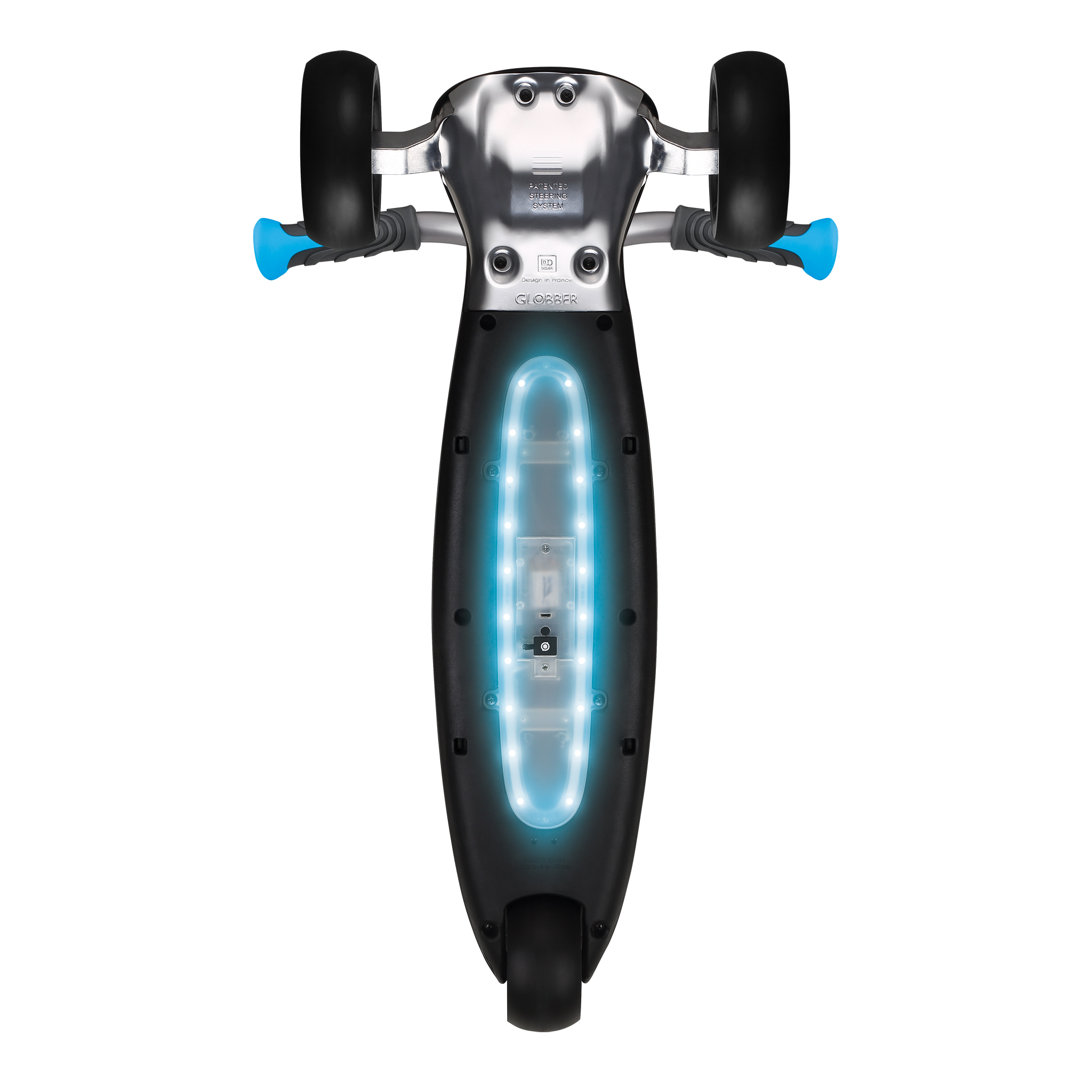 Xe trượt scooter 3 bánh GLOBBER ULTIMUM LIGHTS cho trẻ em từ 5 tuổi - Xanh da trời