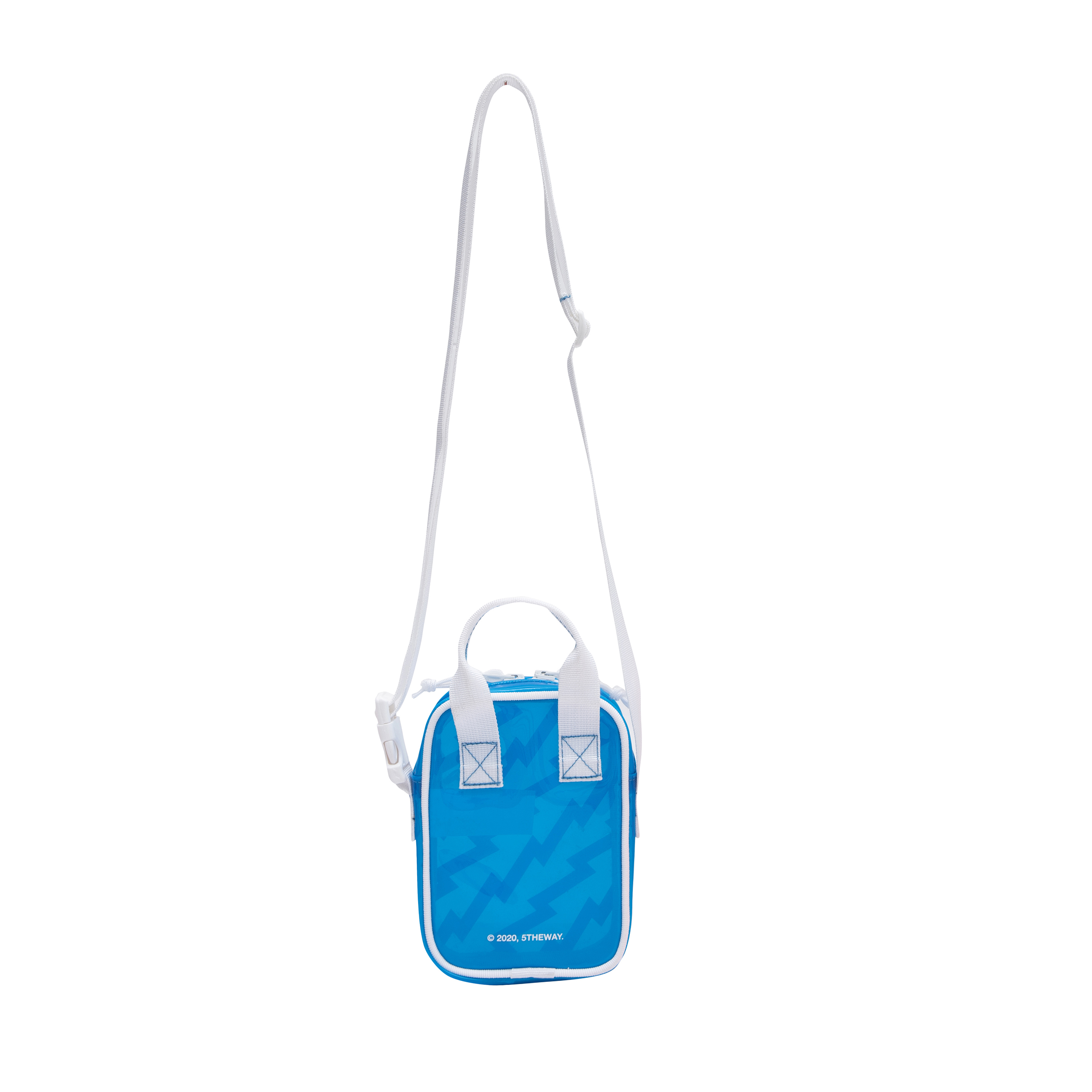 5THEWAY /plastic/ VERTICAL SHOULDER BAG in BLUE aka Túi Đeo Chéo Trong Suốt Xanh