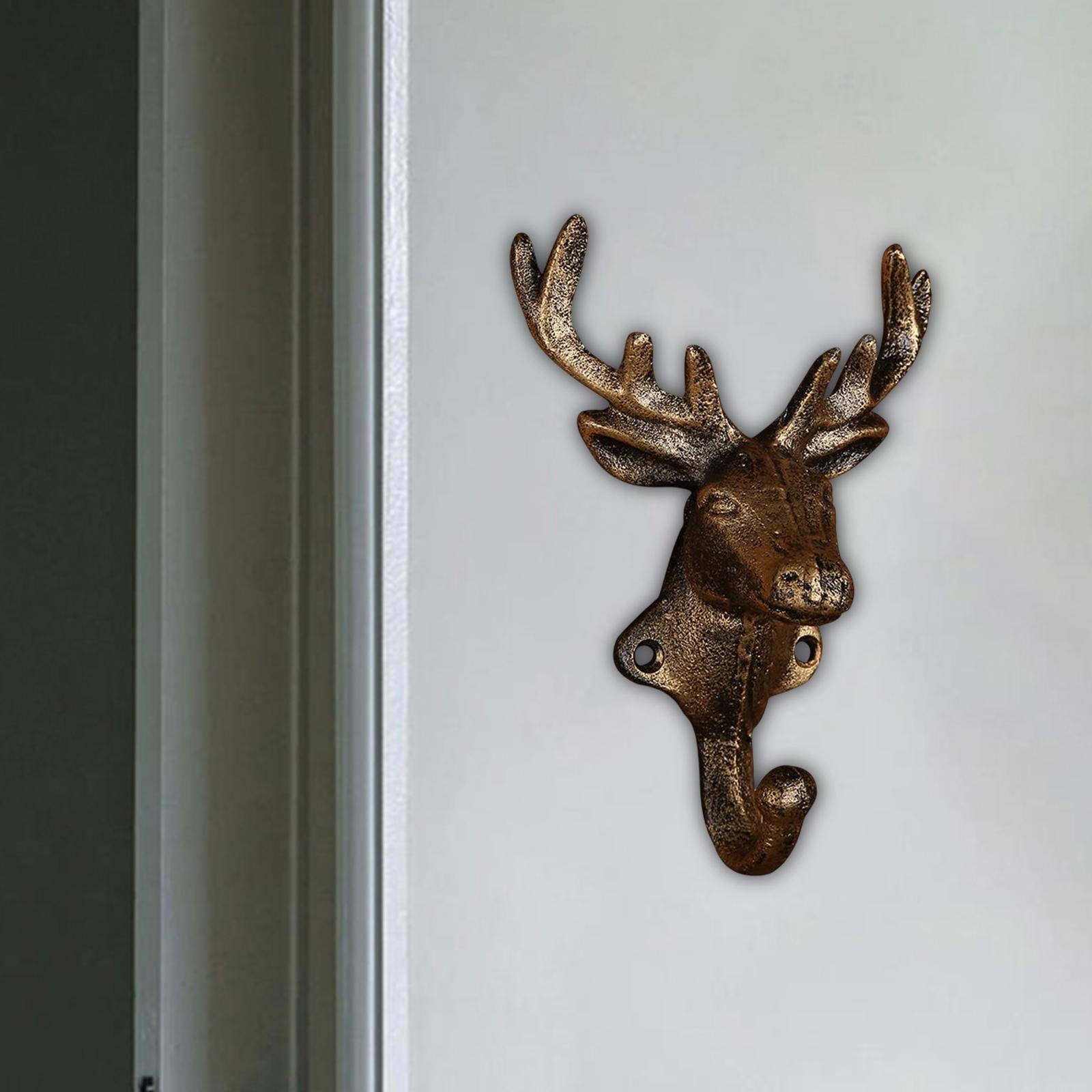 Deer Coat Hook Clothes Hanger Wall Mounted Holder Heavy Duty for Entryway