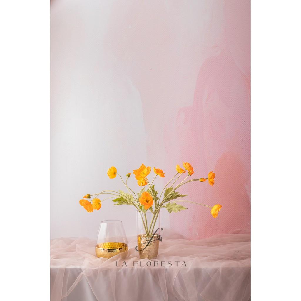Hoa Anh Túc (Poppy) giả, chất liệu lụa cao cấp, hoa vải dùng để trang trí Tết, nhà cửa, hoa cành mềm phù hợp cắm bình