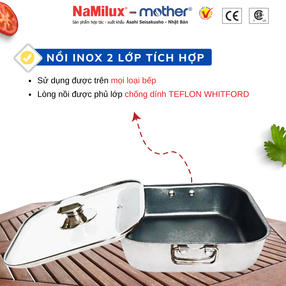 Bếp Lẩu Chống Gió Cao Cấp Mother GS2392PE│Sử Dụng Van An Toàn Double Safety│Nồi Lẩu Inox Chống DínhTeflon Whitfor│Hàng Chính Hãng