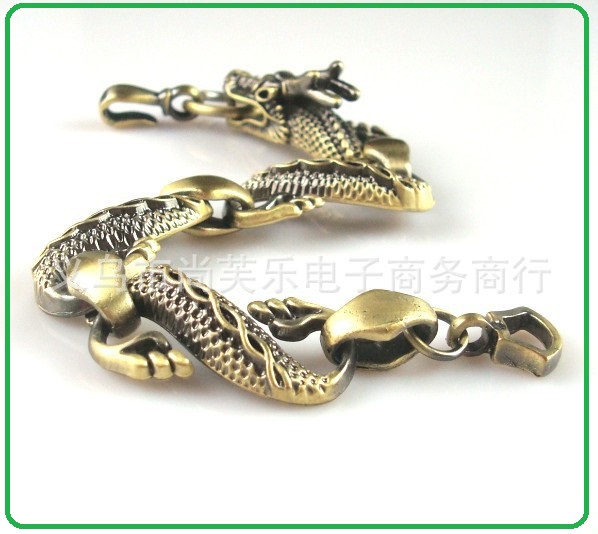 Vòng tay nam Rồng hợp kim không gỉ màu đồng cổ