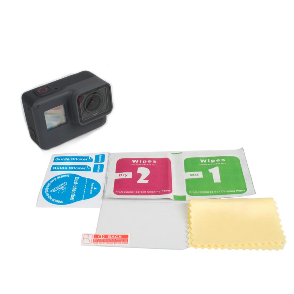 Anti-scratch Clear Tempered Glass Screen Film+ Lens Cap Cover for 5