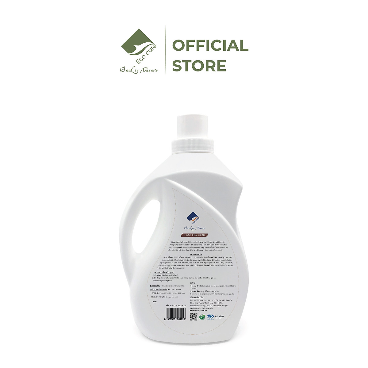 Nước rửa chén hữu cơ Bồ hòn hương Quế 4000ml thương hiệu Ecocare