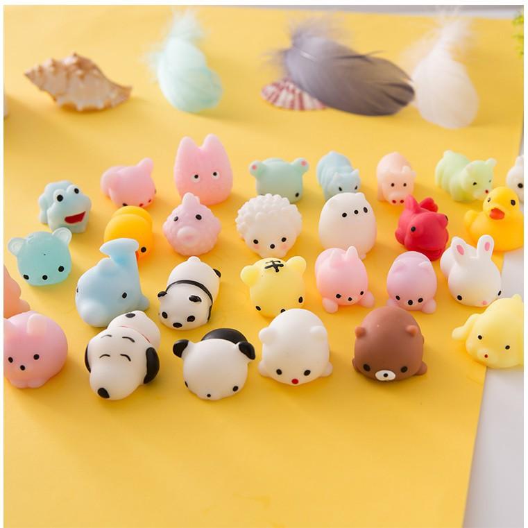 Mochi, Squishy thú dẻo dễ thương, combo 5 con không trùng mã WOP19 Mshop