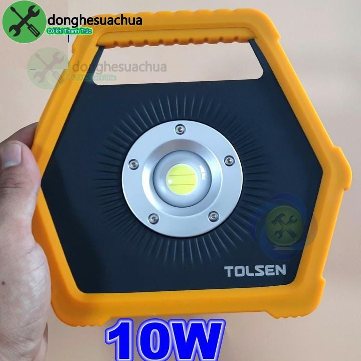 Đèn Led sạc làm việc 10W TOLSEN 60055 vàng đen pin sạc