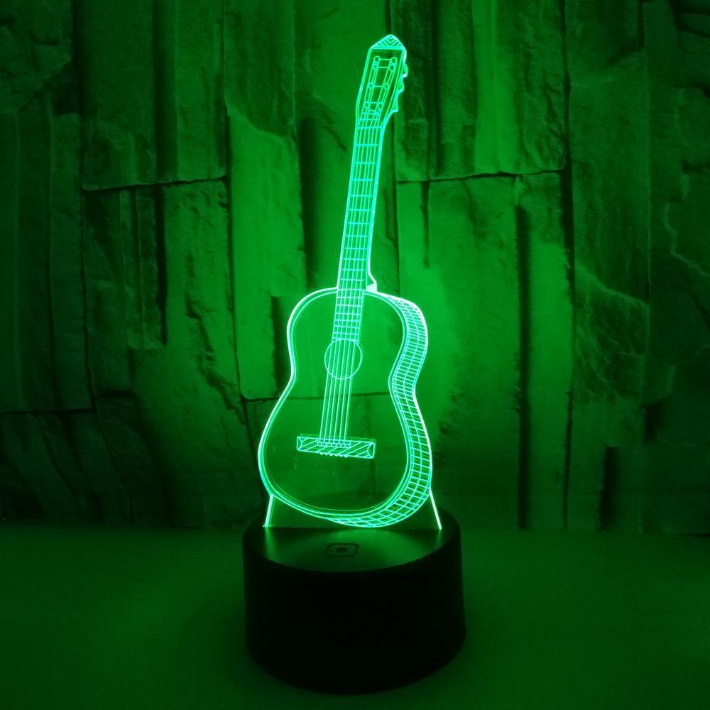 Đèn ngủ,đèn trang trí 3D hình cây đàn độc đáo+ Remote điều khiển từ xa