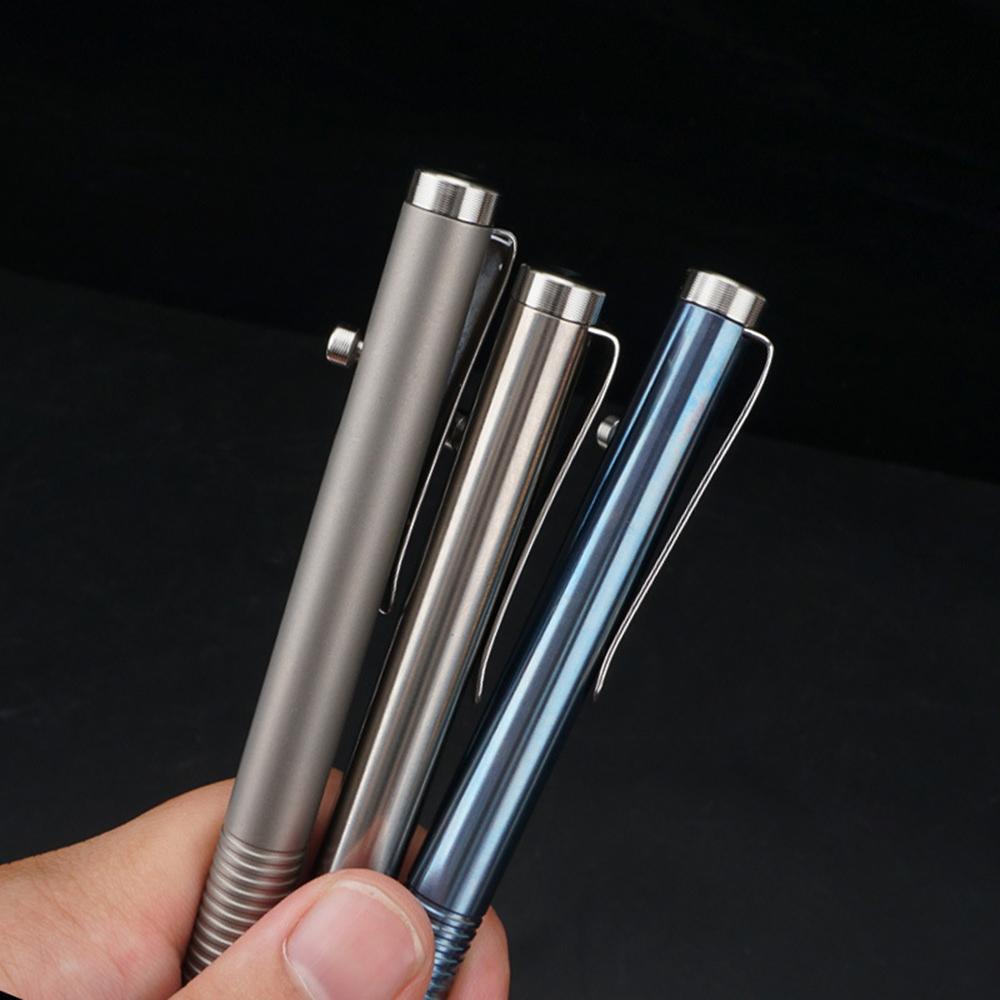 Portable Titanium Alloy Ballpoint Pen Writing Pen Equipment Tool for Outdoor Traveling Office Gift